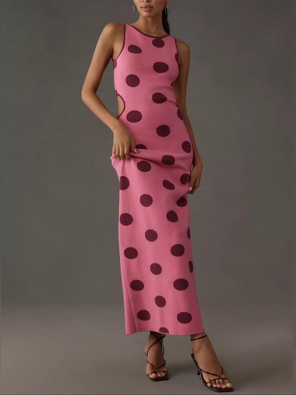 The Wolf Gang Mira Sleeveless Knit Dot Maxi Dress 57082